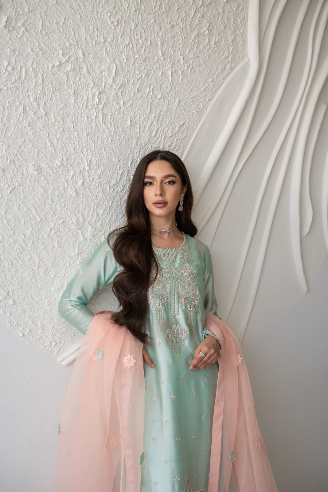 sheesha silk dress Sage | Sheesha Silk Engagement Set